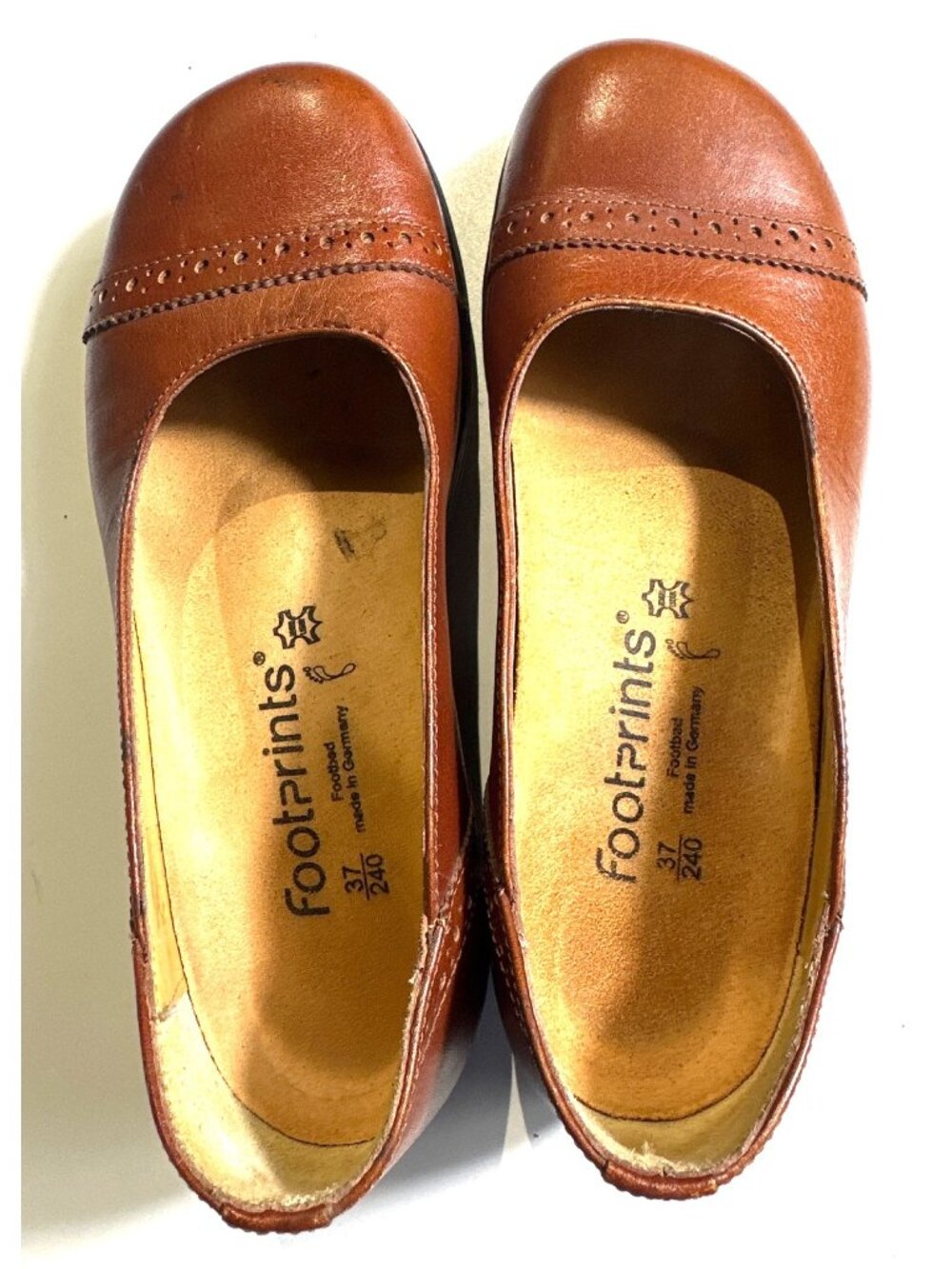 Footprints By Birkenstock Brown Leather Flat Sze 37 Comfort Footbed Made Germany - Picture 5 of 12